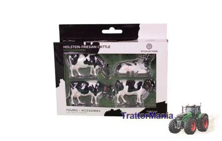 Set 4 mucche frisone con transponder