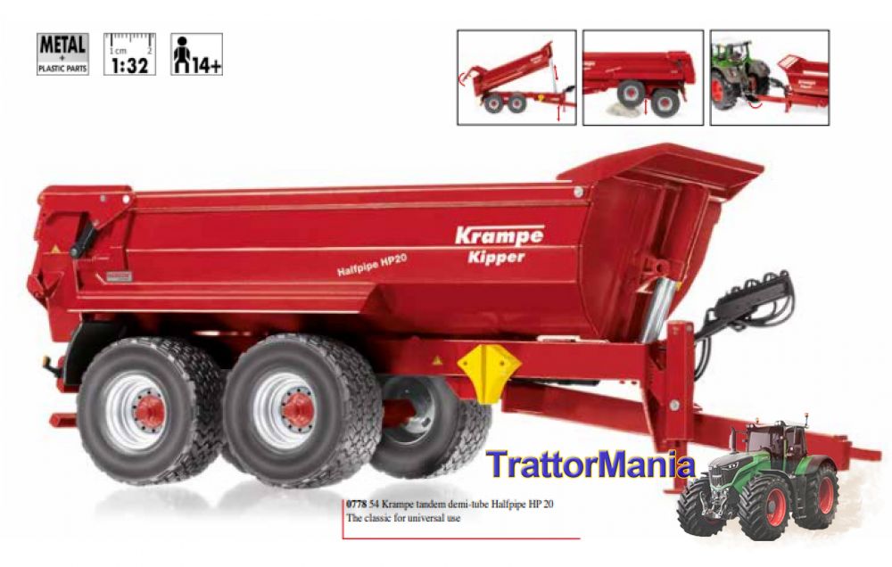 Krampe Tandem-Halbrundmulde Halfpipe HP 20 - demi-tube tandem