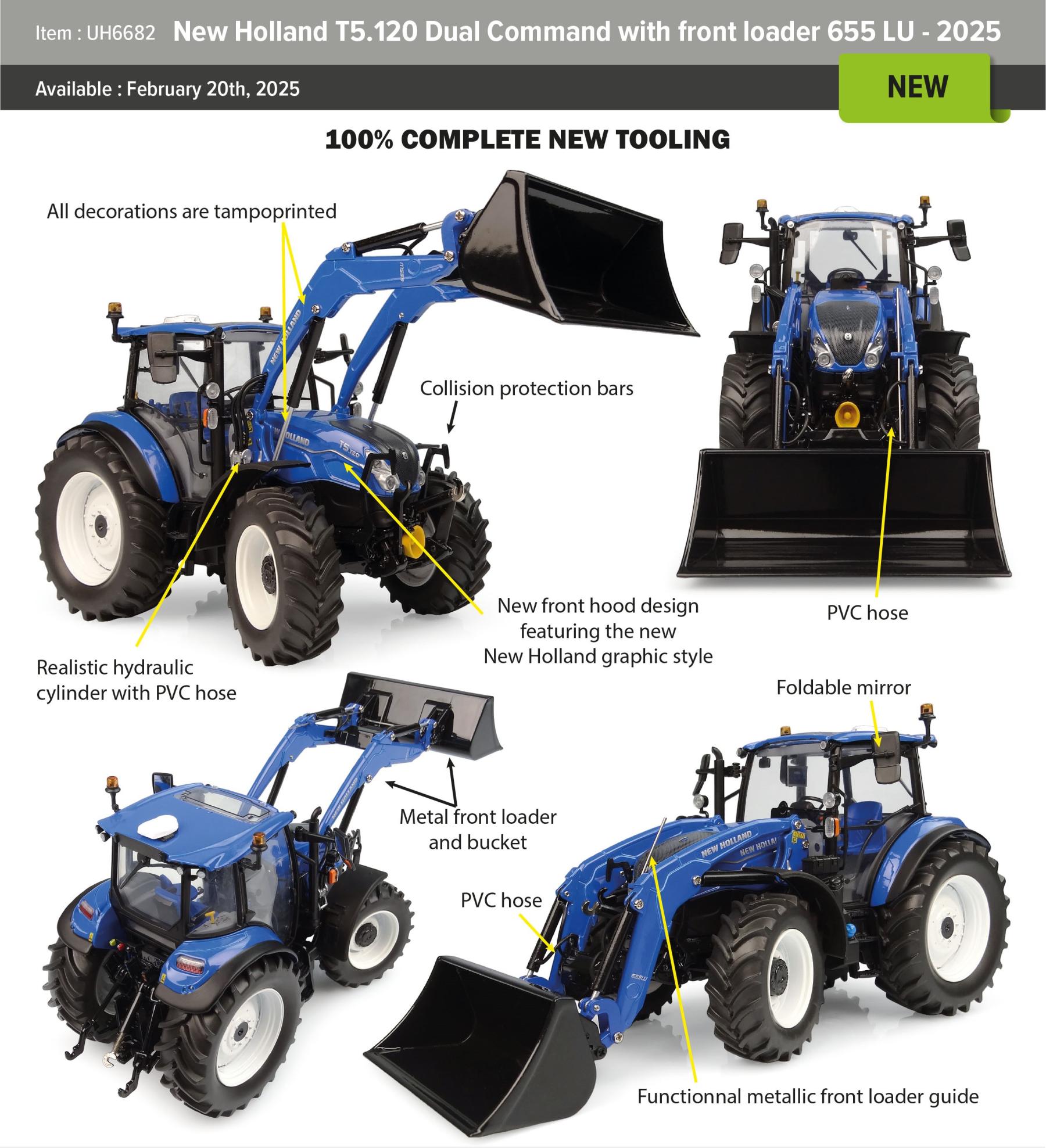 NEW HOLLAND T5.120 DUAL COMMAND CON PALA
