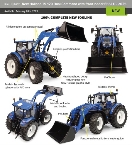 NEW HOLLAND T5.120 DUAL COMMAND CON PALA